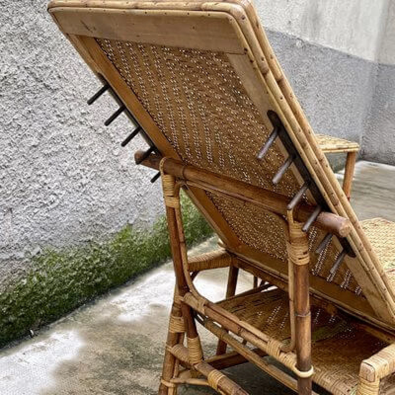 Wicker folding chaise longue, 1930s 15