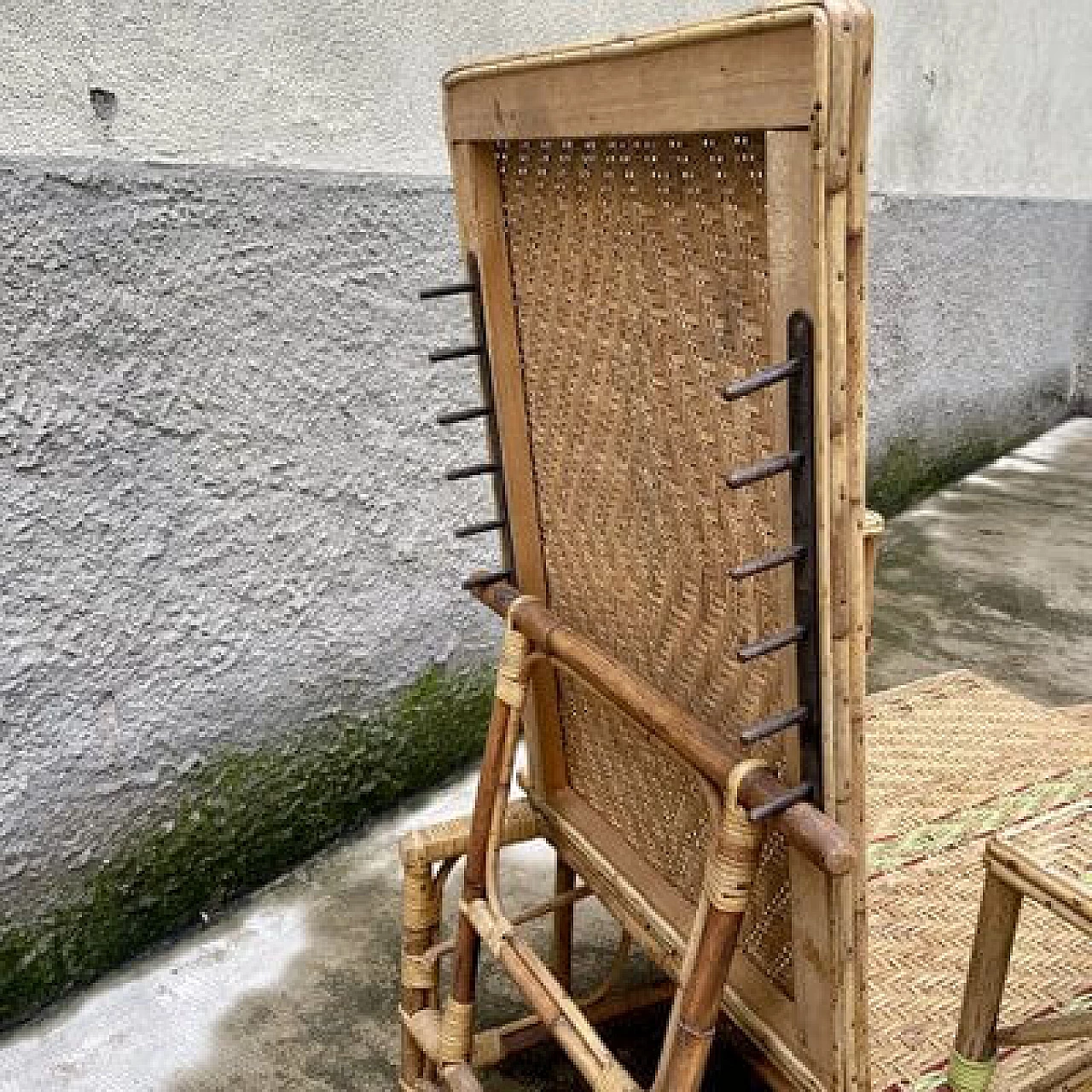 Wicker folding chaise longue, 1930s 16