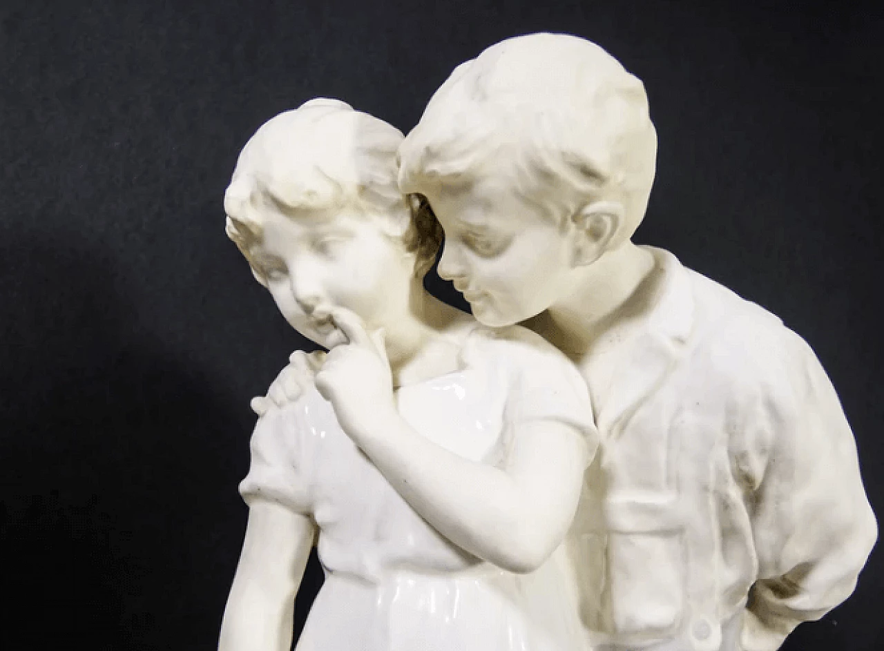 Franz Sautner, Children at the fountain, ceramic sculpture, 1920s 2
