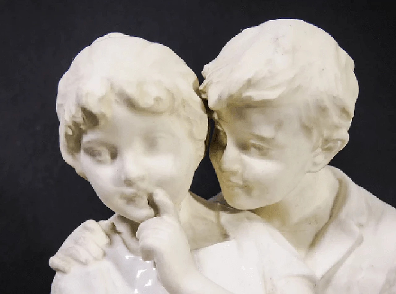 Franz Sautner, Children at the fountain, ceramic sculpture, 1920s 3