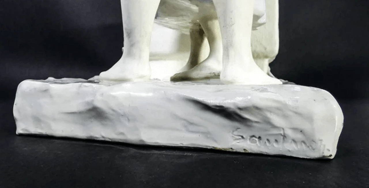 Franz Sautner, Children at the fountain, ceramic sculpture, 1920s 5
