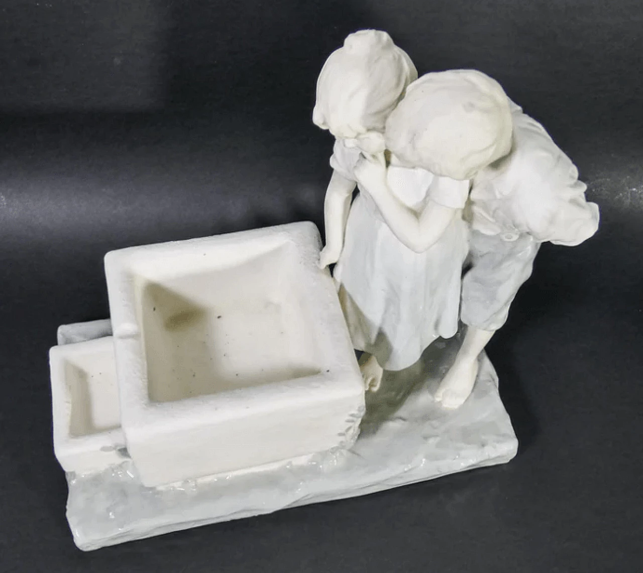 Franz Sautner, Children at the fountain, ceramic sculpture, 1920s 8