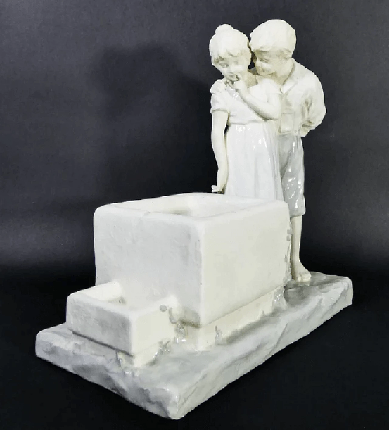 Franz Sautner, Children at the fountain, ceramic sculpture, 1920s 10