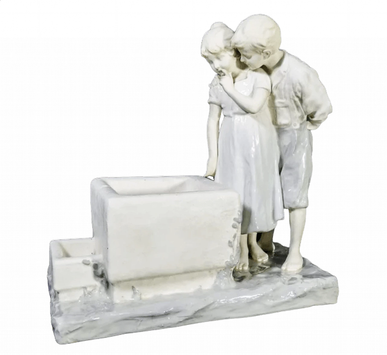 Franz Sautner, Children at the fountain, ceramic sculpture, 1920s 15