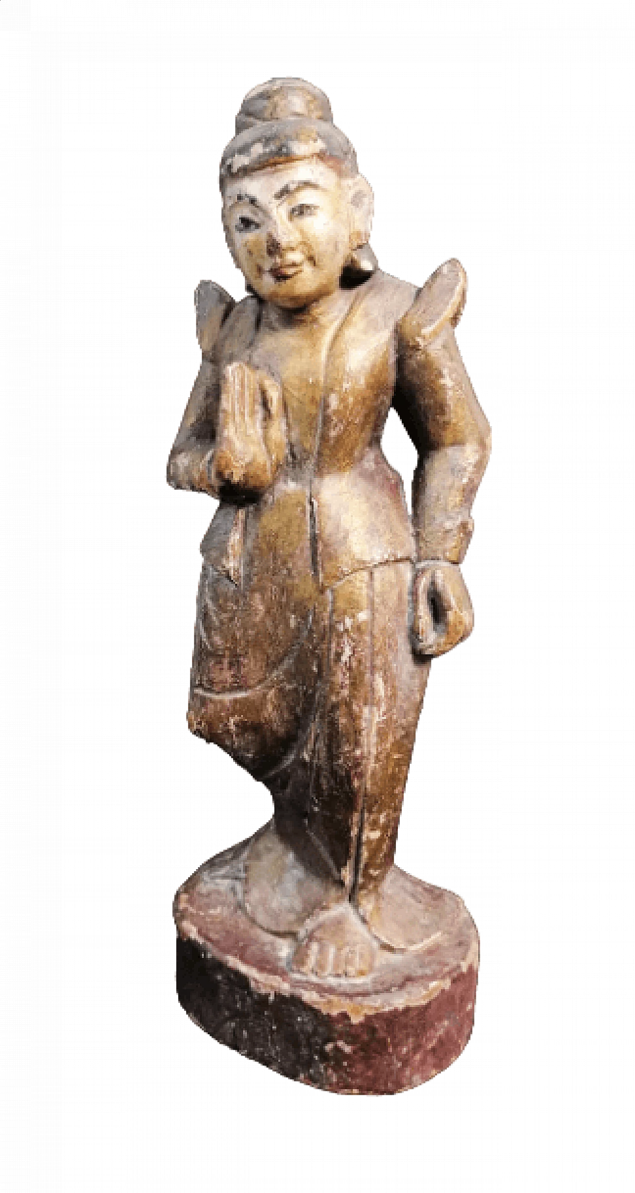 Balinese painted wood sculpture of Buddhist deity, 18th century 17