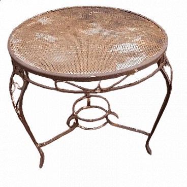 Wrought iron garden side table, 1950s