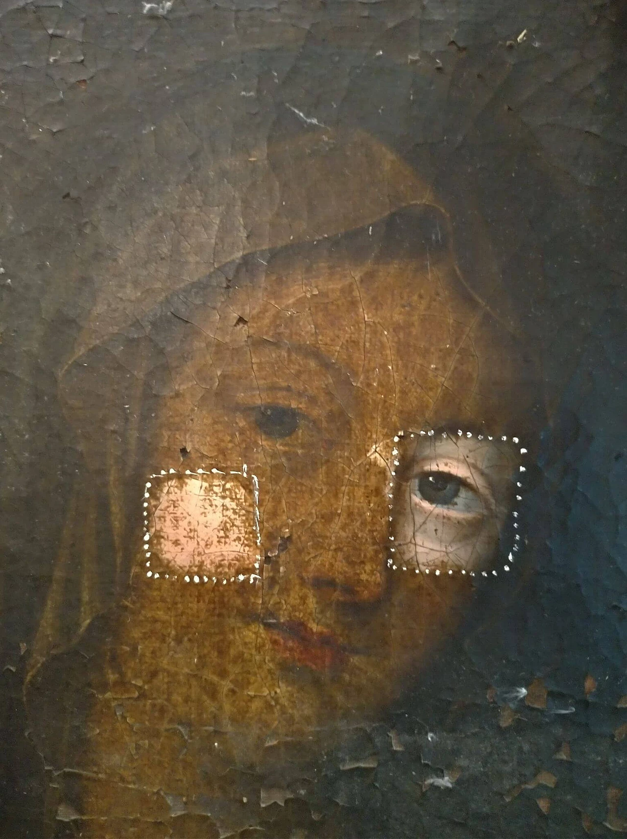 Flemish Madonna on canvas, 17th century 7