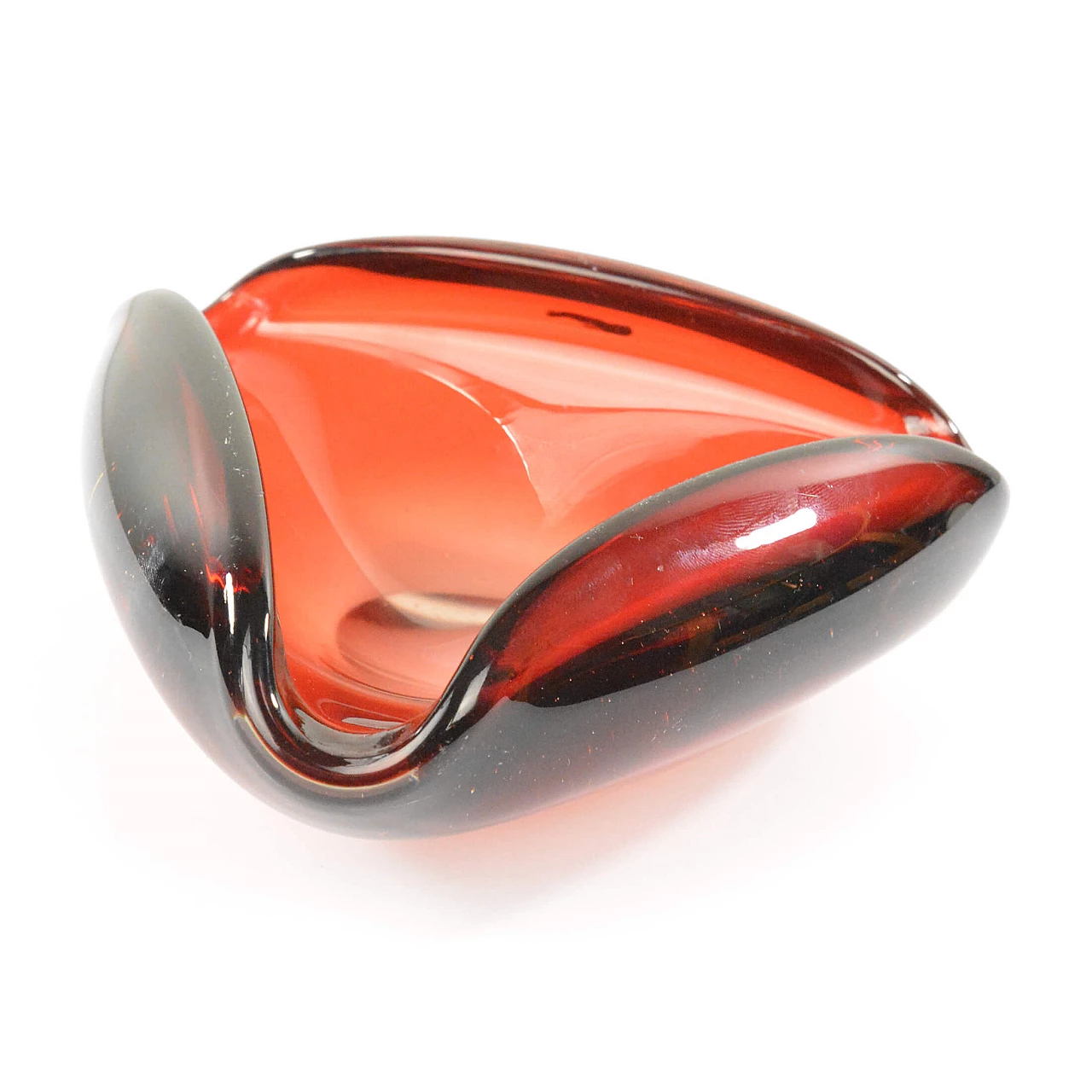 Red Murano glass ashtray by Galliano Ferro, 1960s 1