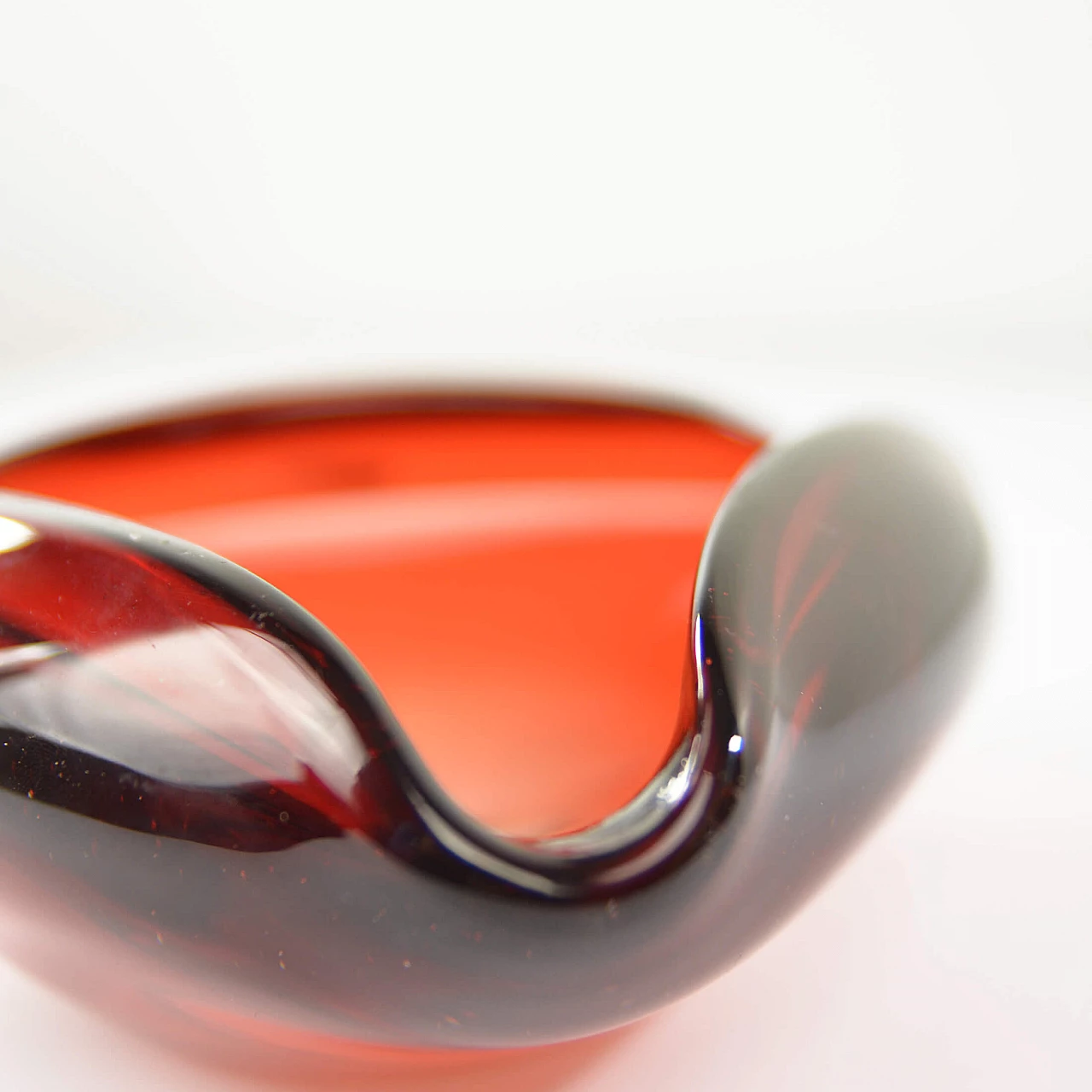 Red Murano glass ashtray by Galliano Ferro, 1960s 8