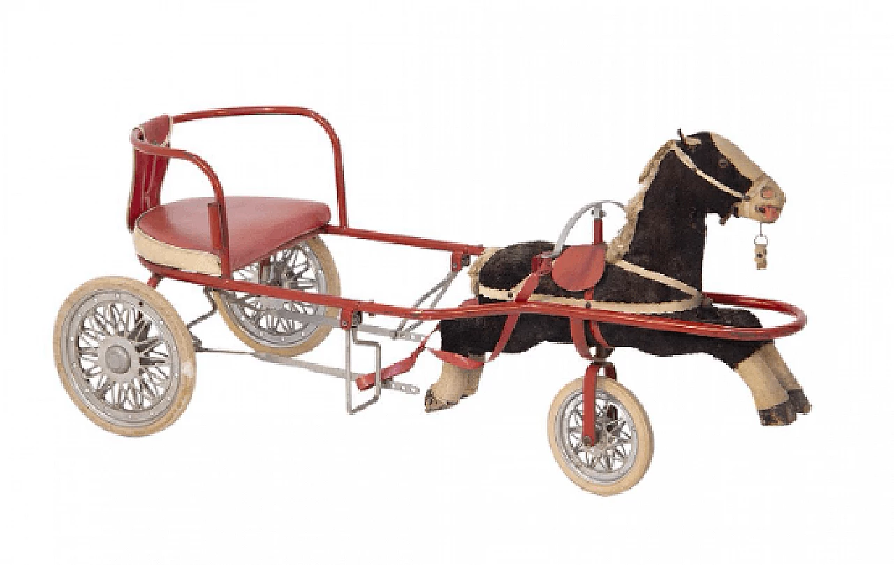 Toy cart with horse, 1950s 1