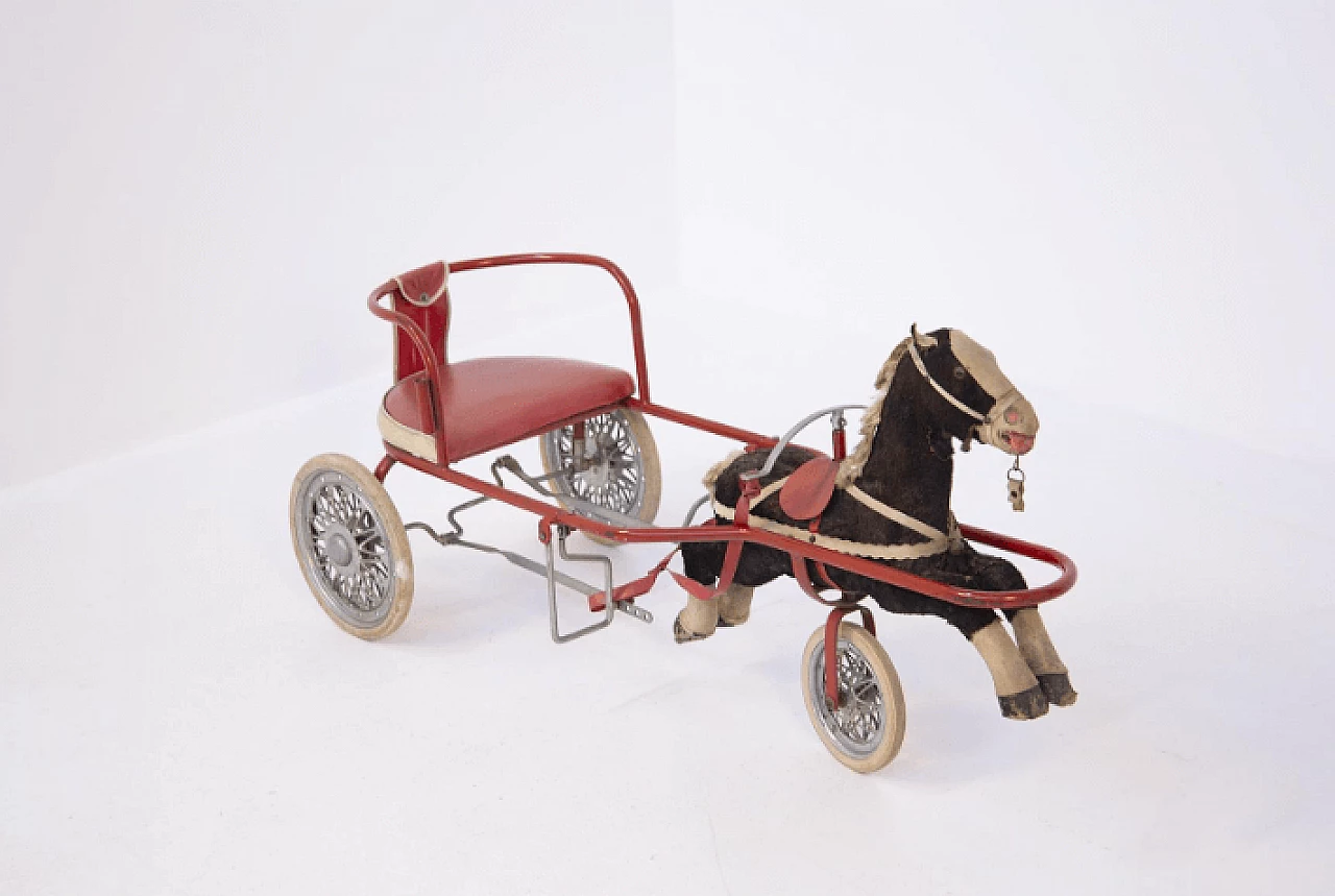Toy cart with horse, 1950s 2