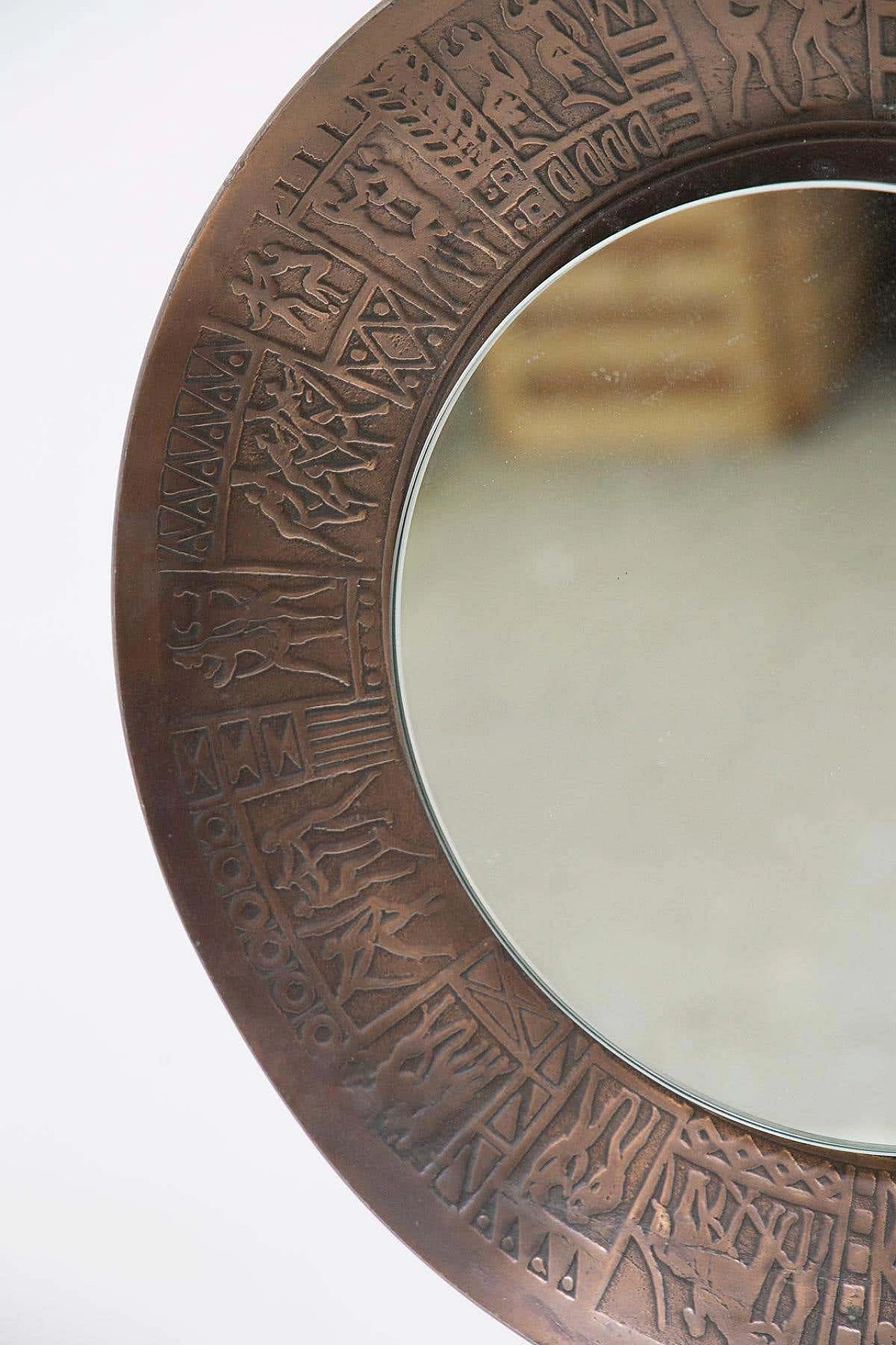 Round copper wall mirror by Marco Furgeri, 1960s 3