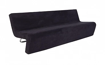 Divano in acciaio e velluto nero di MDF Italia, anni '90