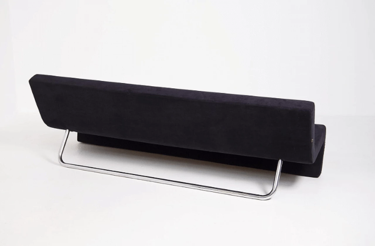 Divano in acciaio e velluto nero di MDF Italia, anni '90 10