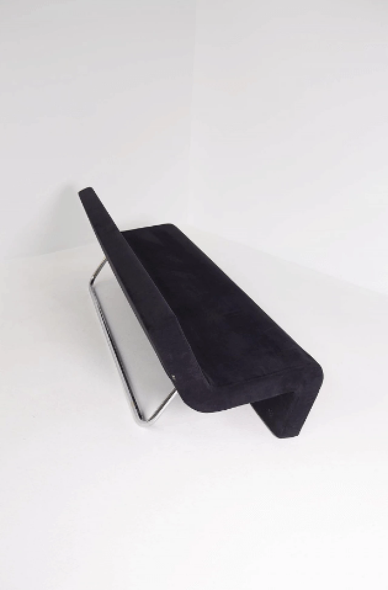 Divano in acciaio e velluto nero di MDF Italia, anni '90 13