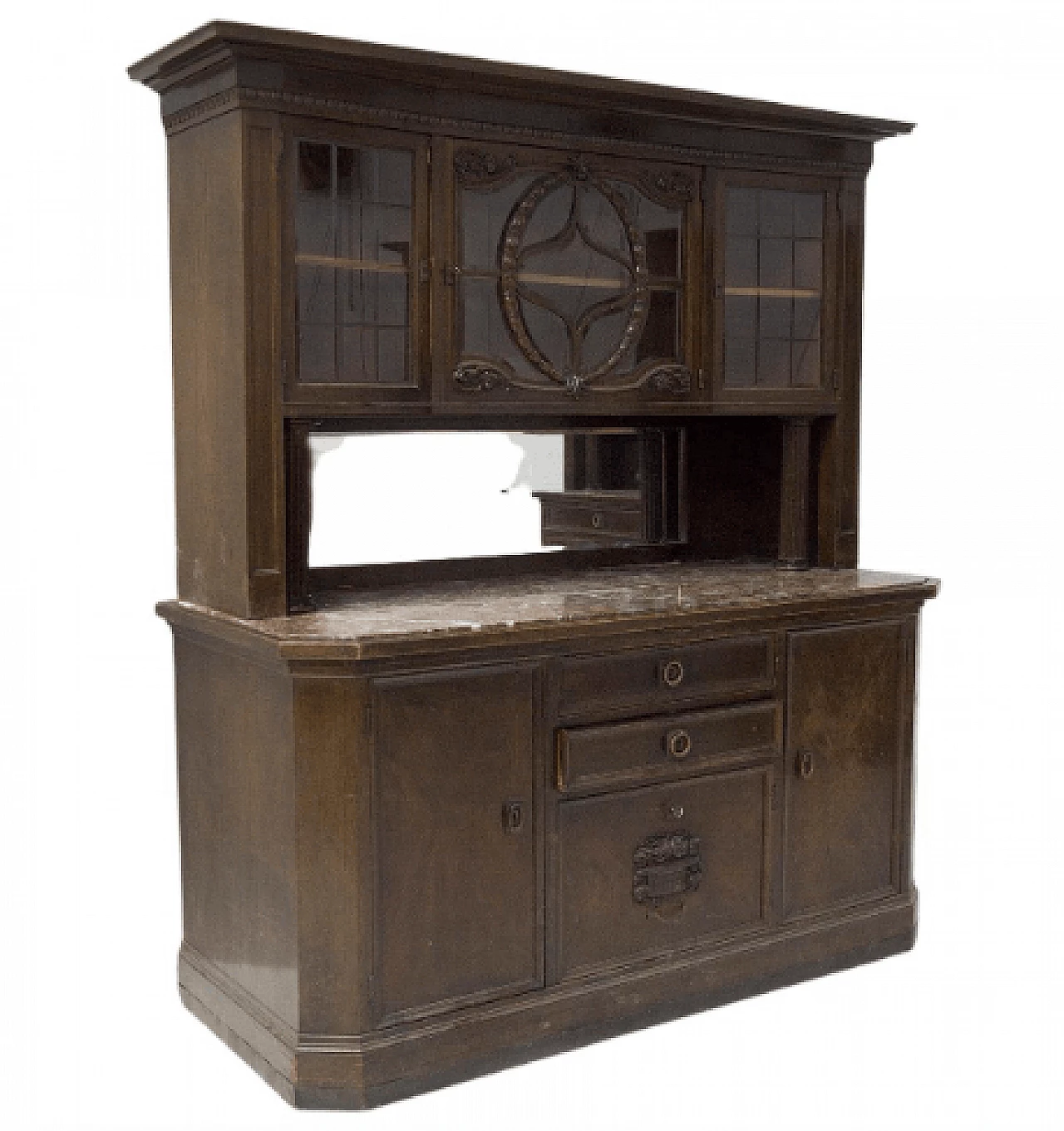 Credenza doppio corpo in legno di Ignaz Herlinger, '800 1