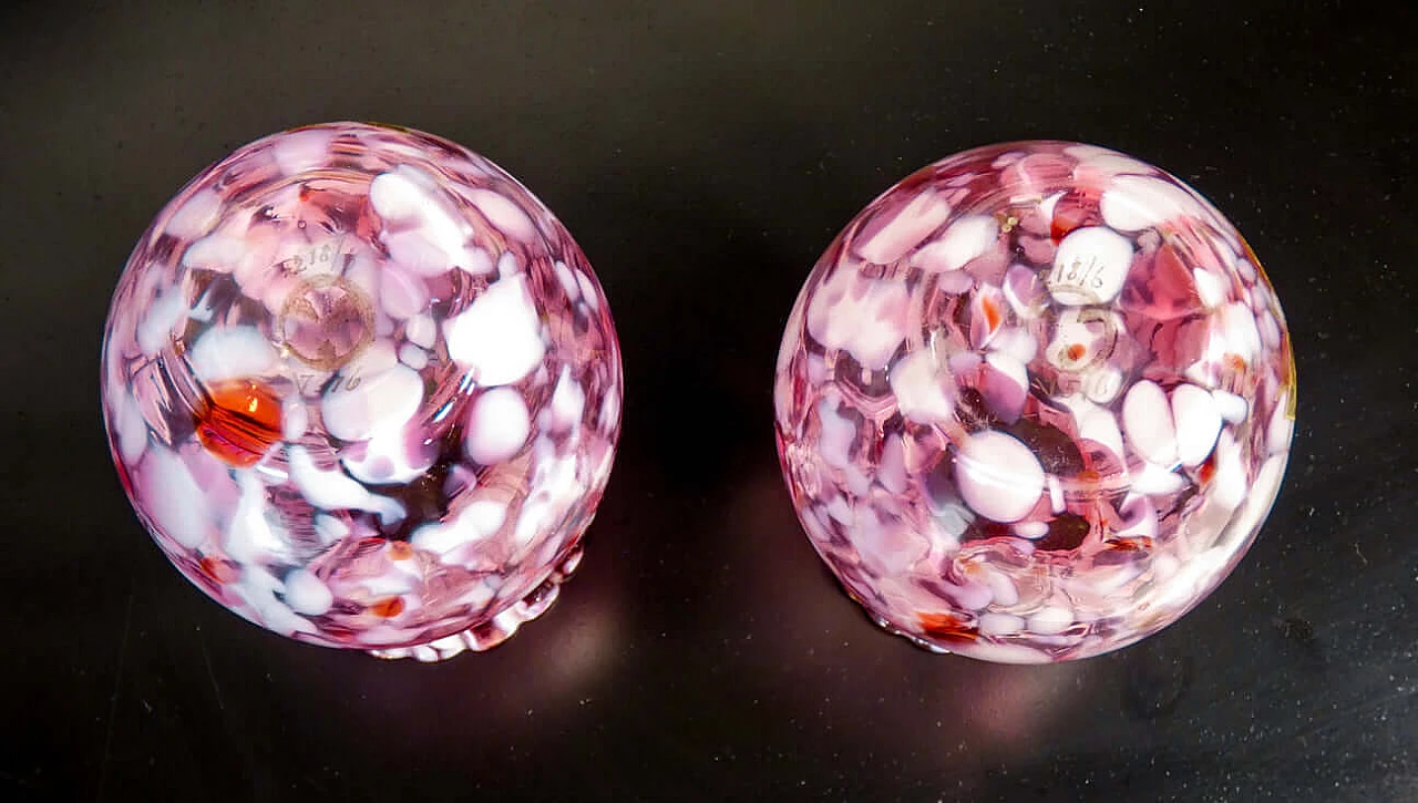 Coppia di vasi in vetro soffiato decorato di Verrerie Saint Denis Legras, '800 8