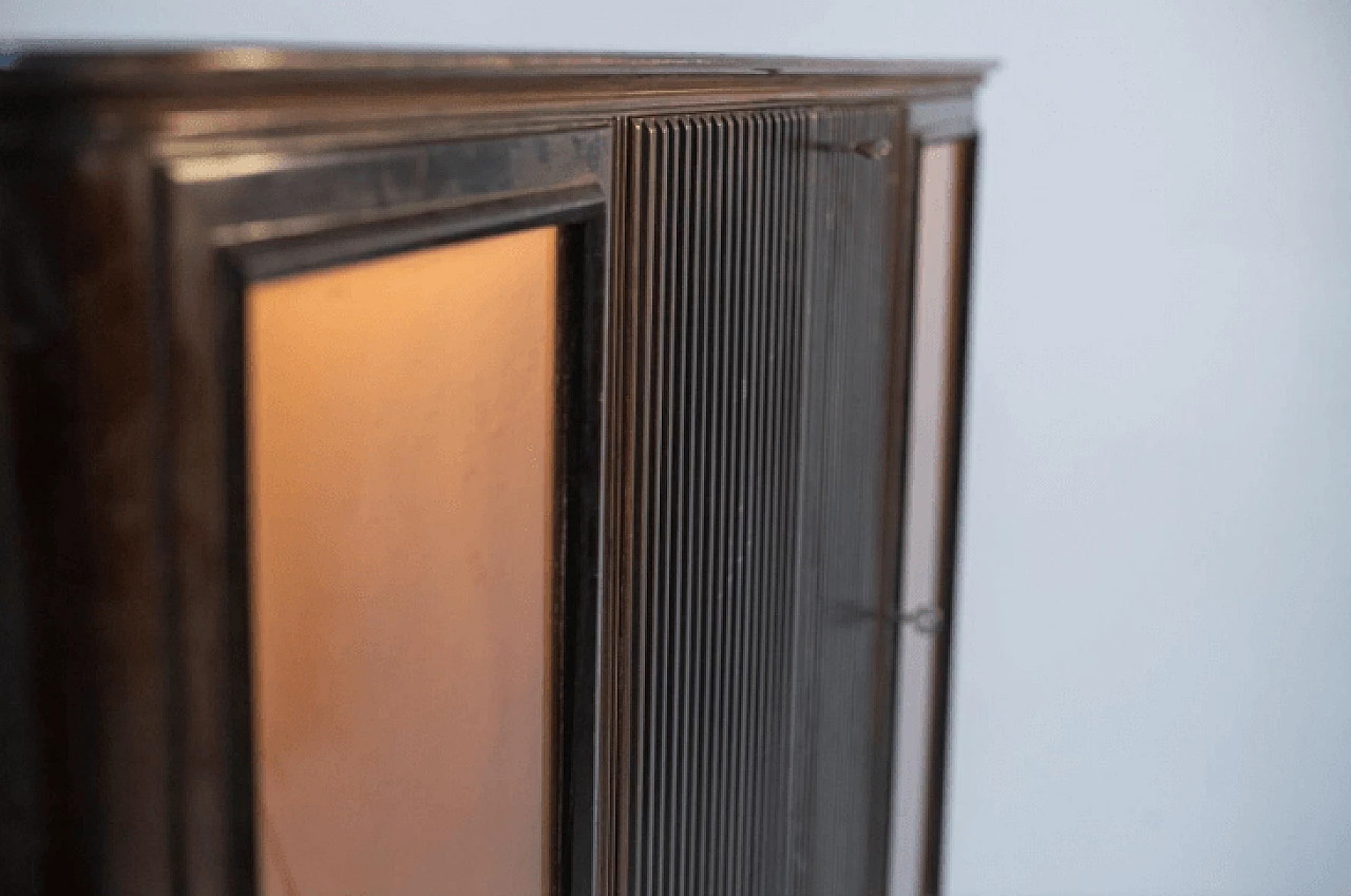Dark wood, glass and brass bar cabinet, 1950s 4