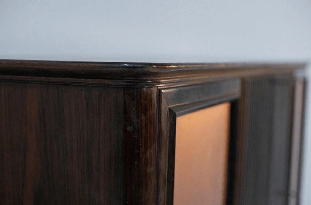 Dark wood, glass and brass bar cabinet, 1950s 5