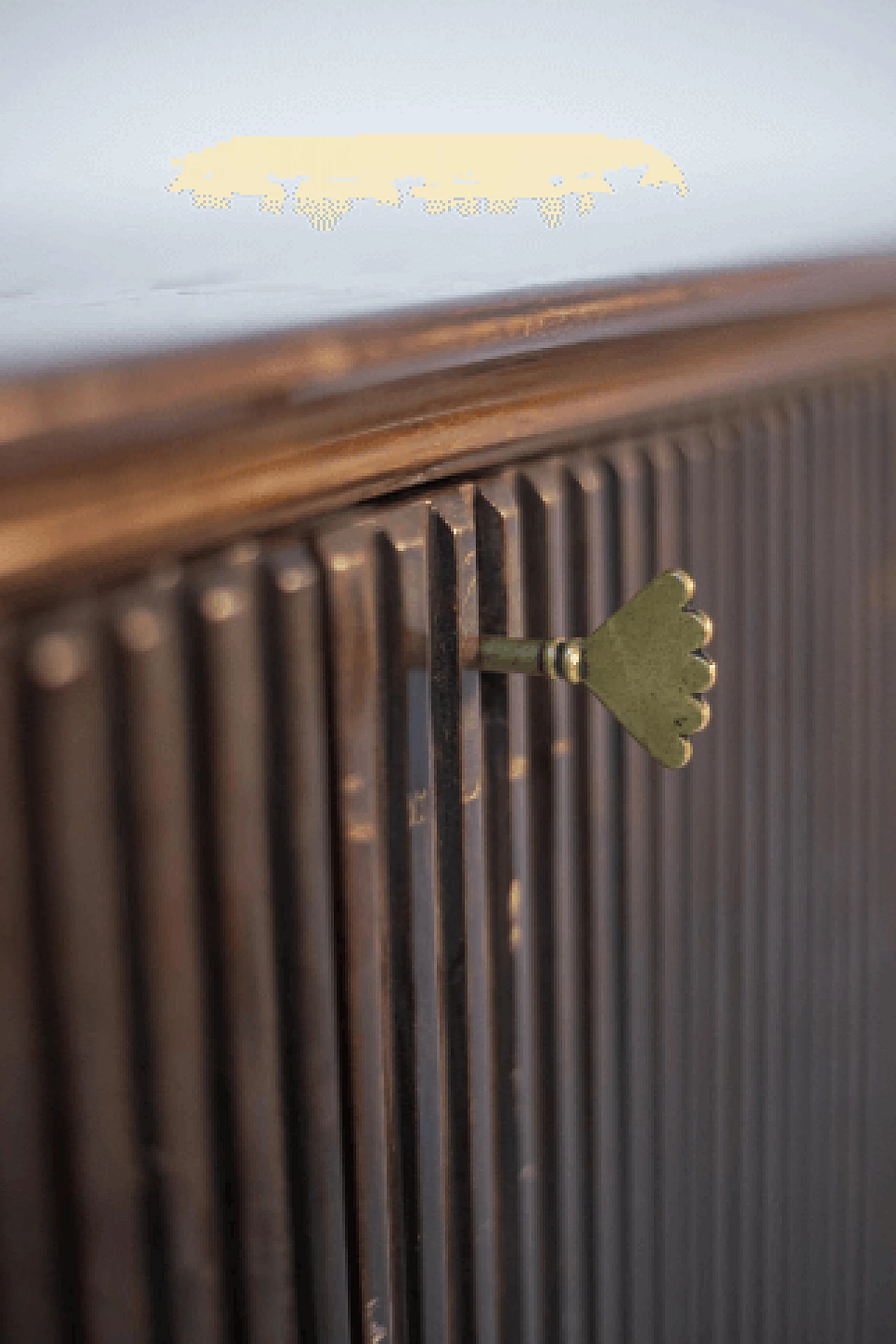 Dark wood, glass and brass bar cabinet, 1950s 6