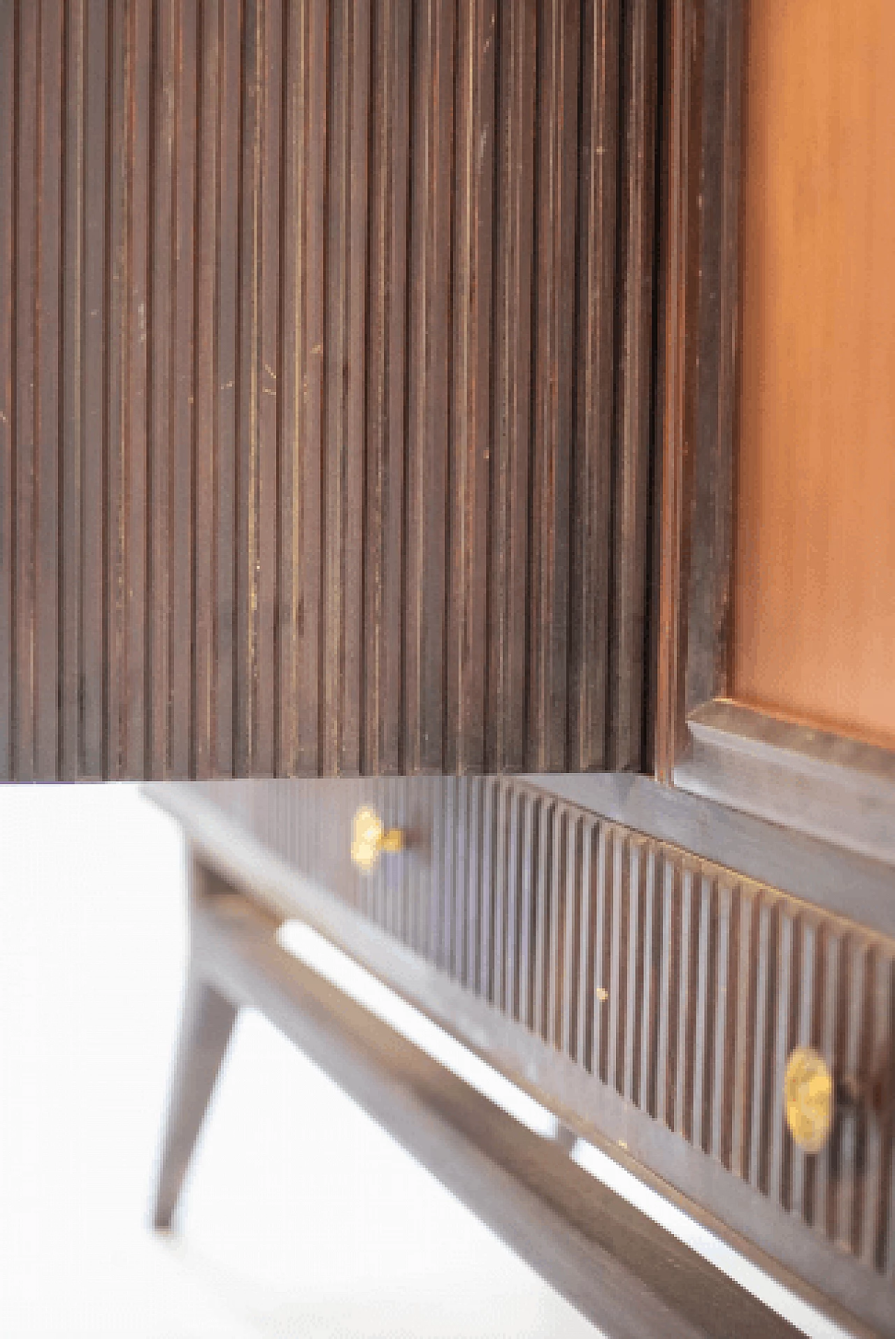 Dark wood, glass and brass bar cabinet, 1950s 13