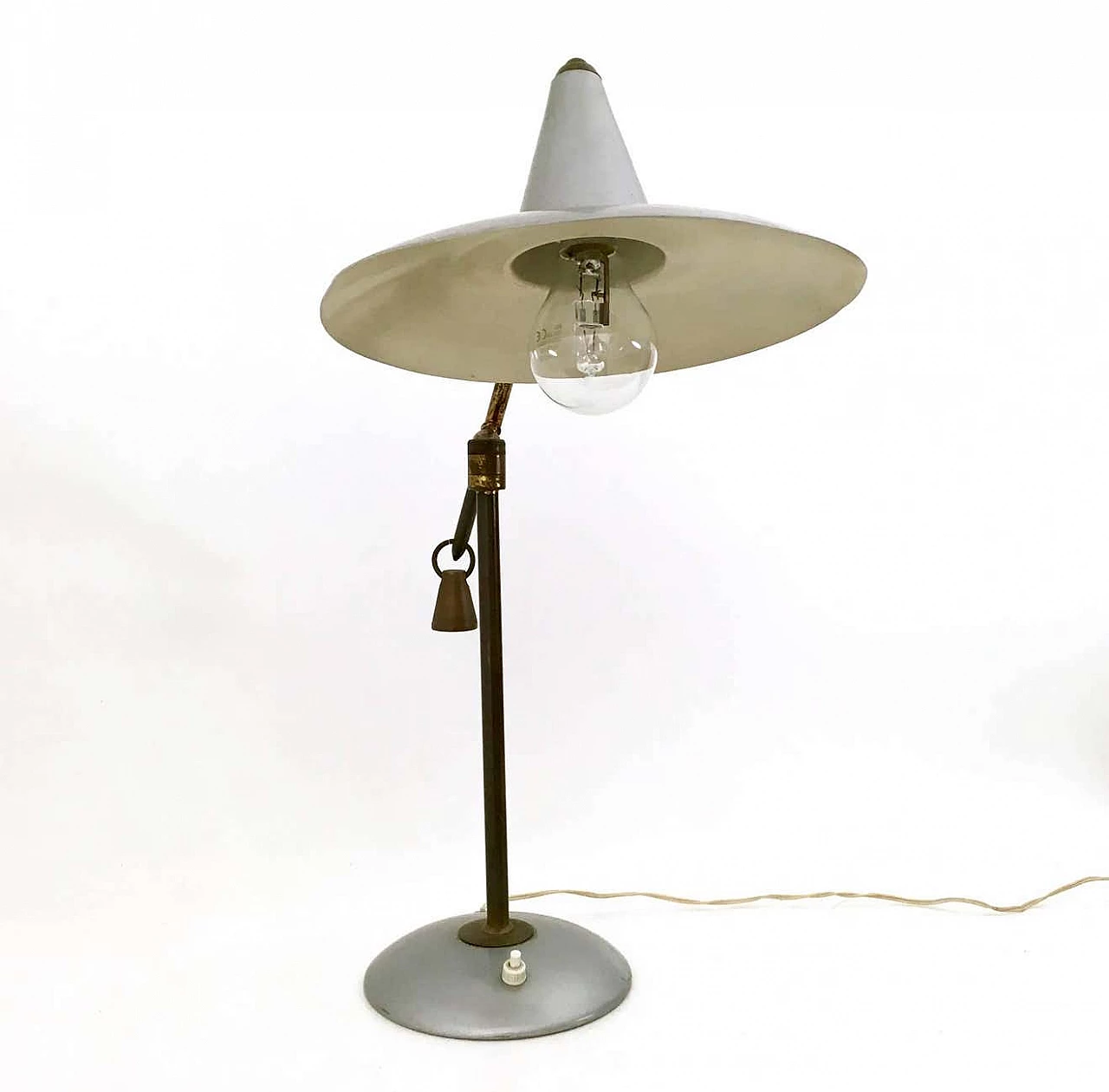 Brass and painted metal table lamp, 1950s 9