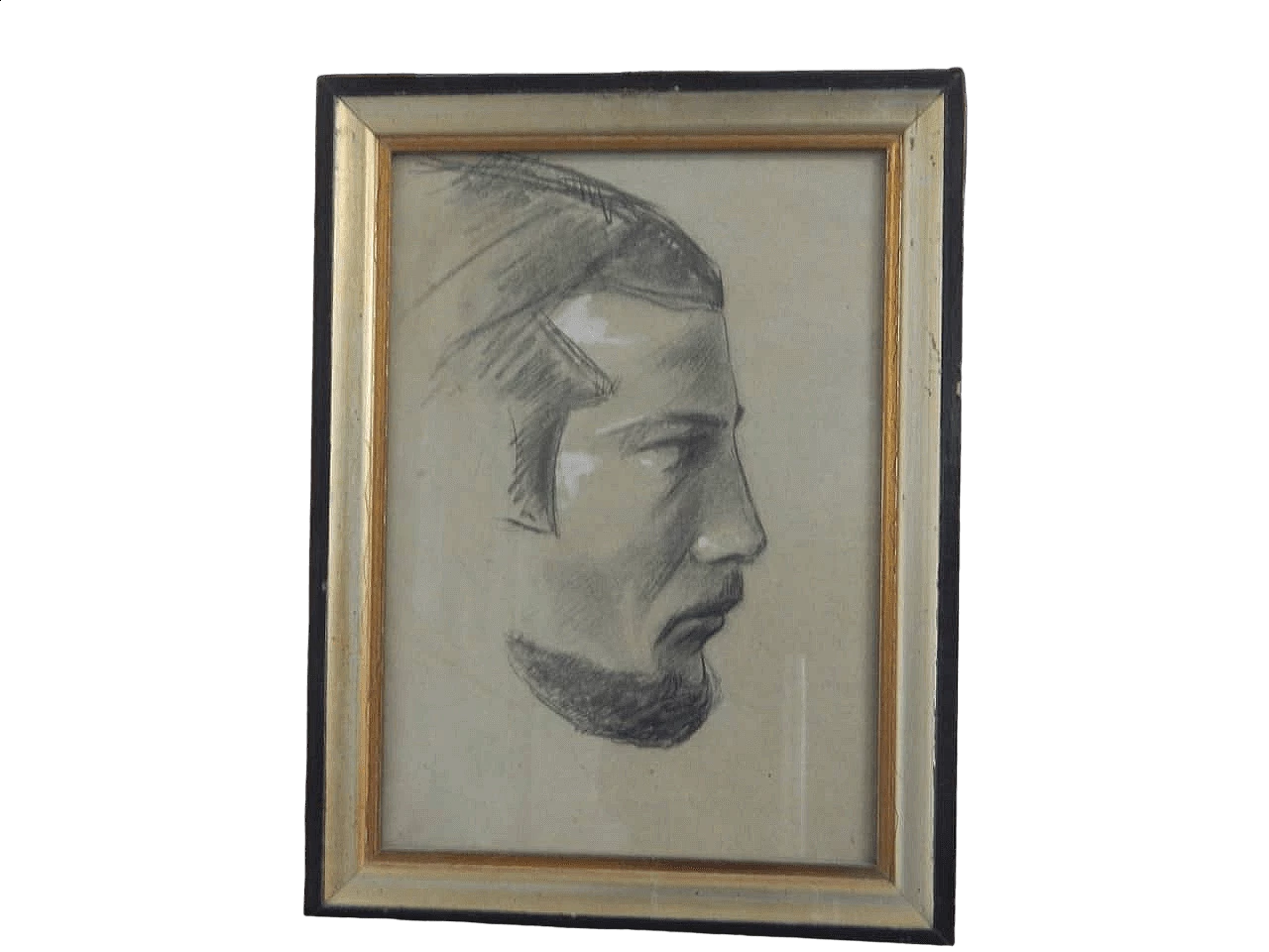 Mina Anselmi, Profiles of a man, charcoal on paper, 1940s 11