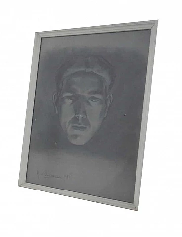 Mina Anselmi, Face of a man, charcoal on paper, 1935