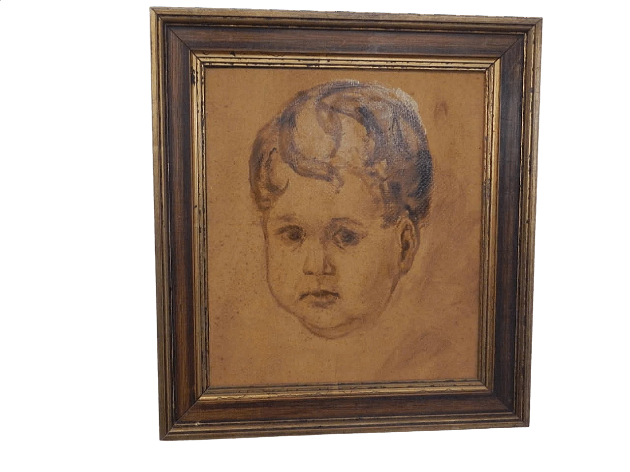Mina Anselmi, Little boy, oil painting on plywood, 1940s 11