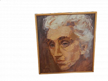 Mina Anselmi, Face of a woman, oil painting on plywood, 1946