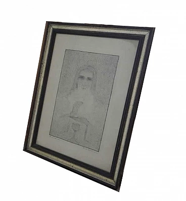 Mina Anselmi, Hoc est corpus meum, drawing in black technique, 1939