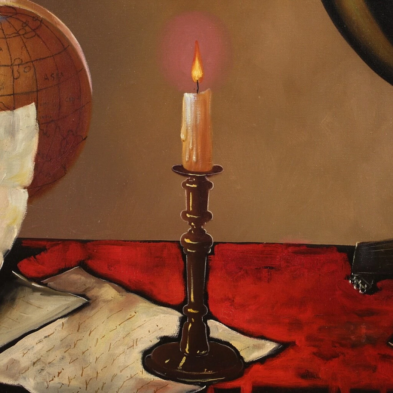 Dipinto su tela Natura morta con strumenti musicali, '900 8