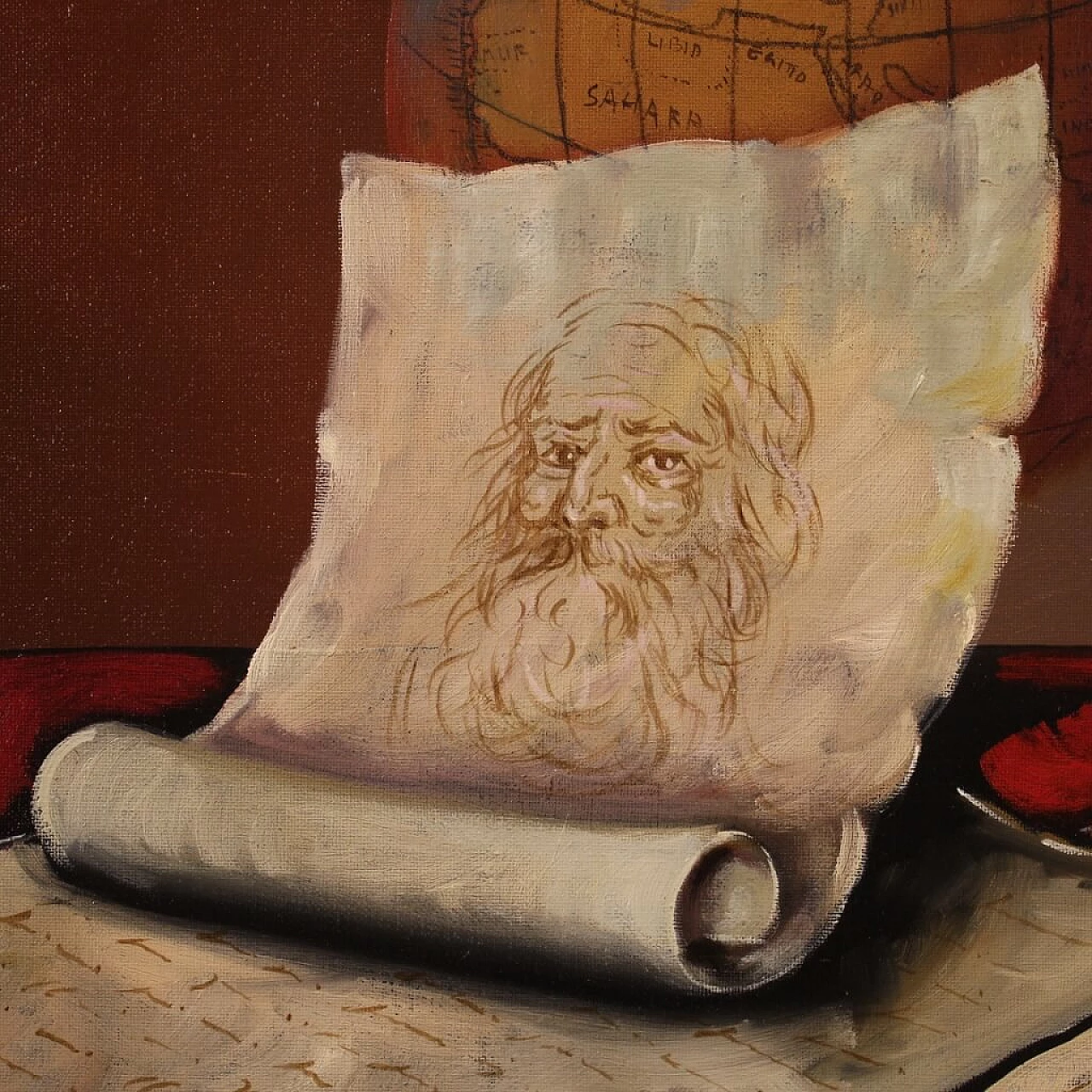 Dipinto su tela Natura morta con strumenti musicali, '900 10