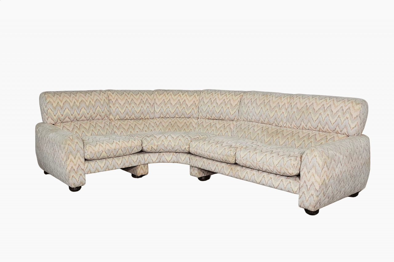 Divano in tessuto beige nello stile di Missoni, anni '70 12