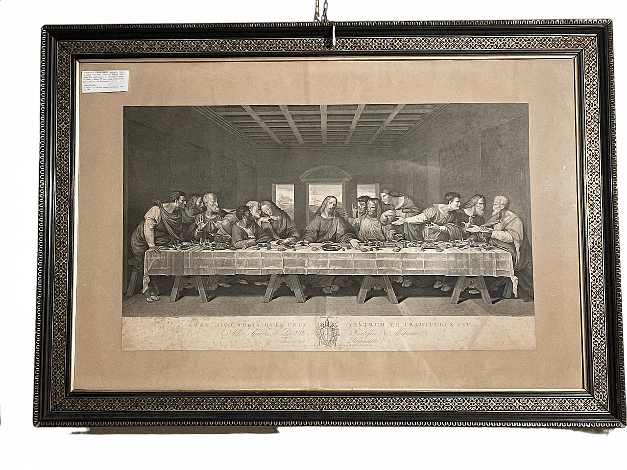 Engraving The Last Supper of Leonardo Da Vinci by Rainaldi Francesco, 18th century 4