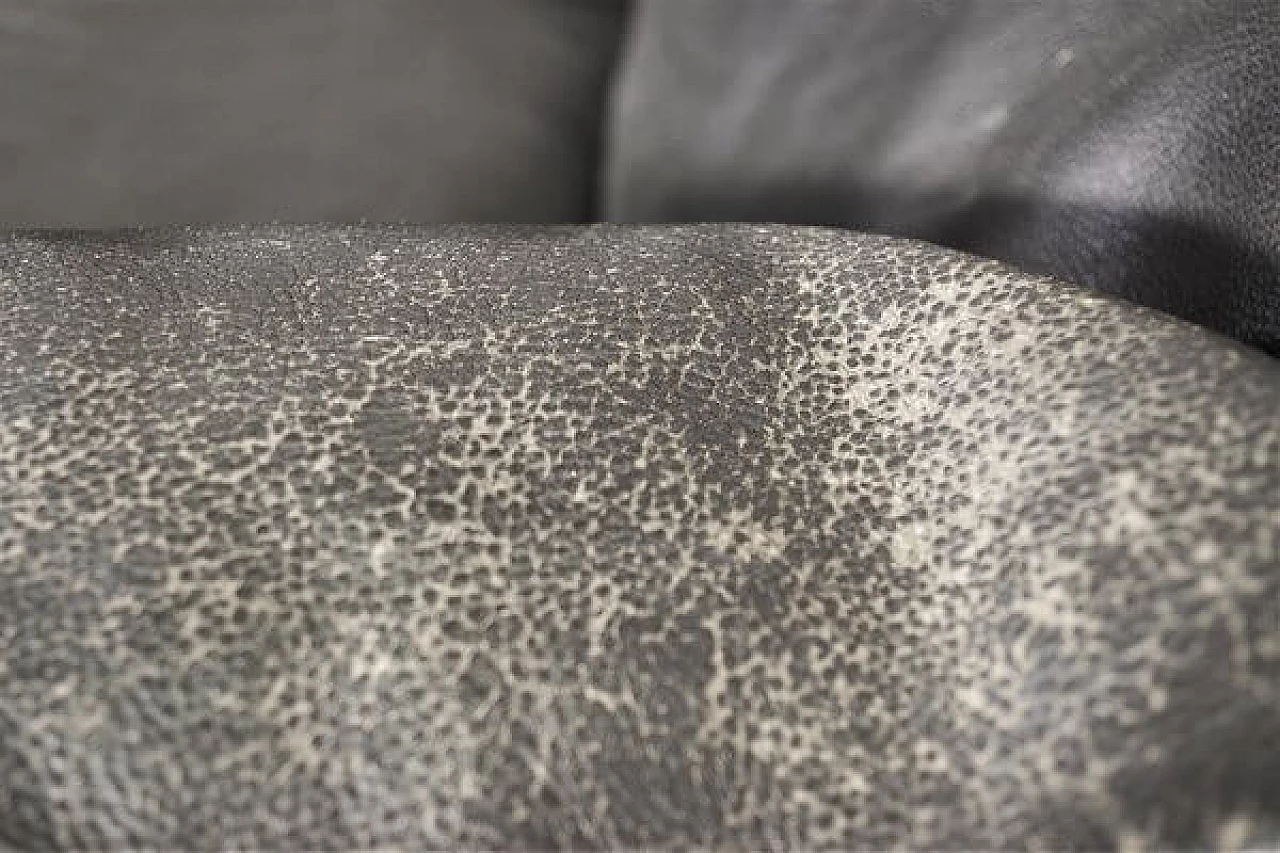 Coppia di poltrone e divano in pelle nera di Moroso, anni '80 15