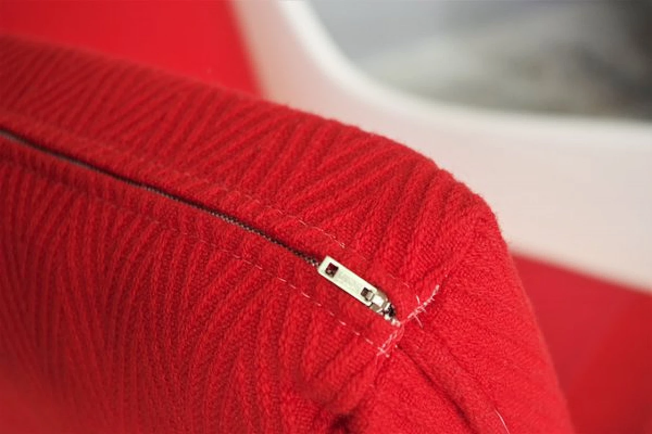 Pair of red and white armchairs, 1970s 8