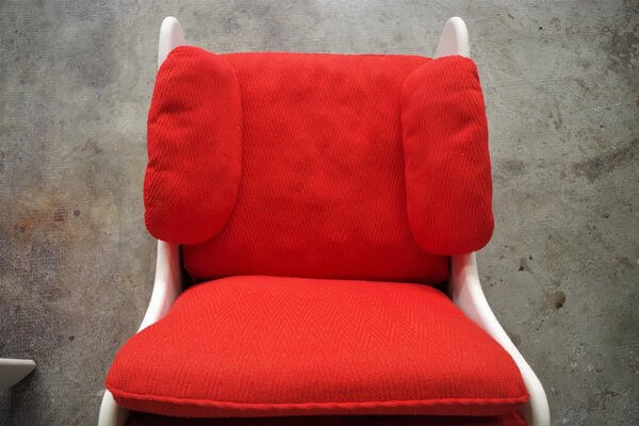 Pair of red and white armchairs, 1970s 14
