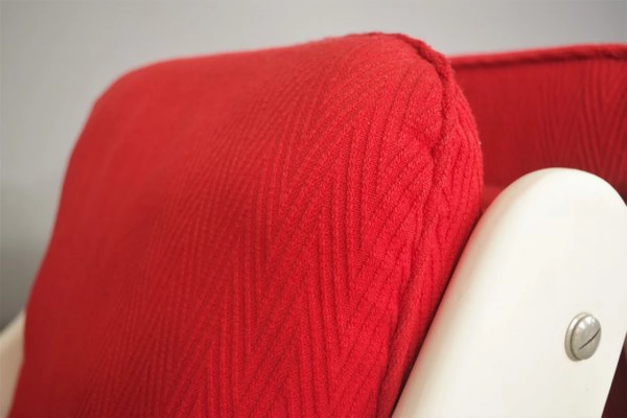 Pair of red and white armchairs, 1970s 18