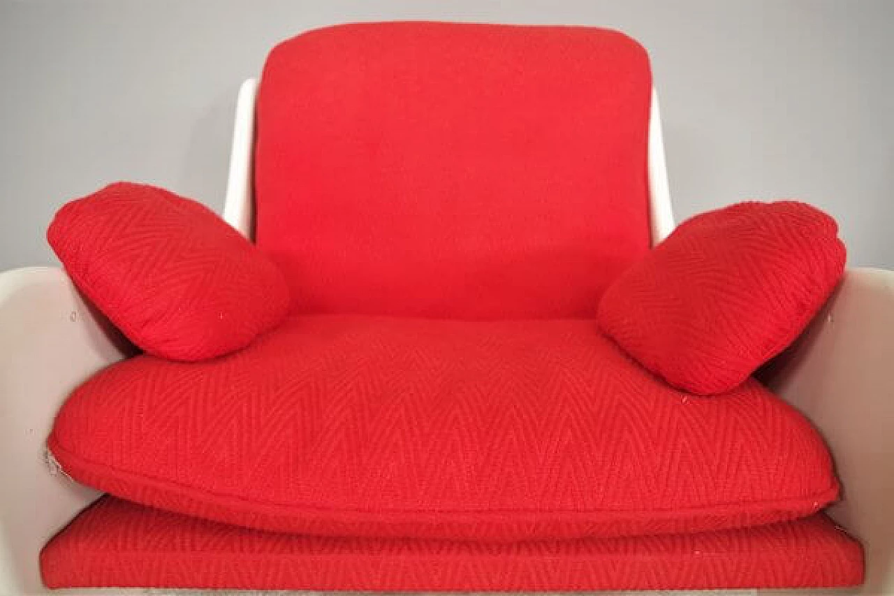 Pair of red and white armchairs, 1970s 26