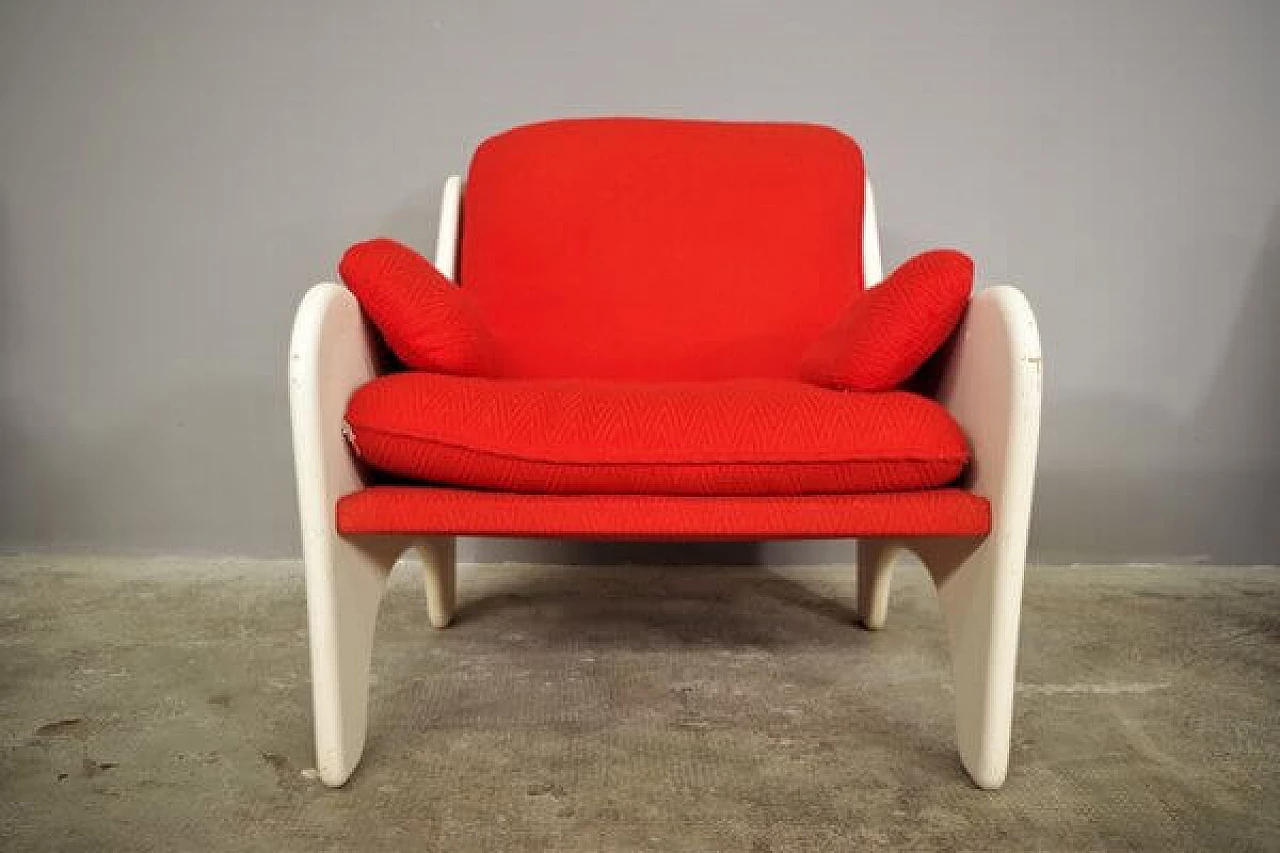 Pair of red and white armchairs, 1970s 28