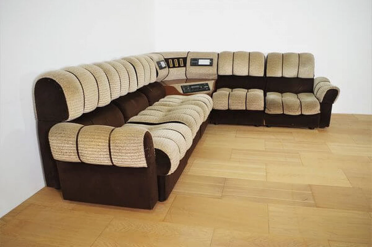 Modular corner sofa with radio, 1970s 18