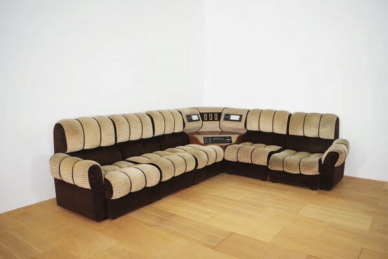 Modular corner sofa with radio, 1970s 19