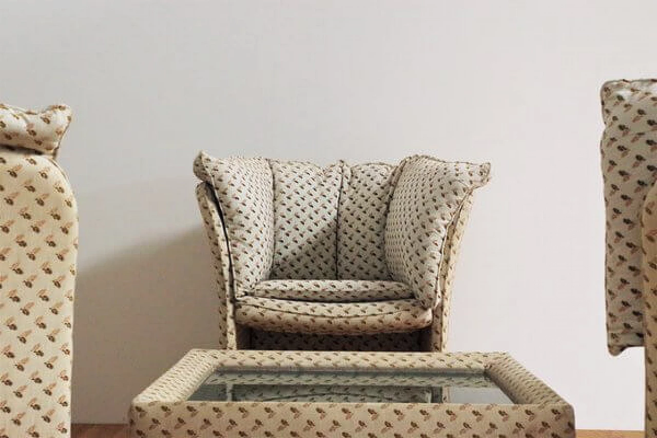 3 Armchairs and side table in the style of Mario Bellini for B&B, 1970s 6