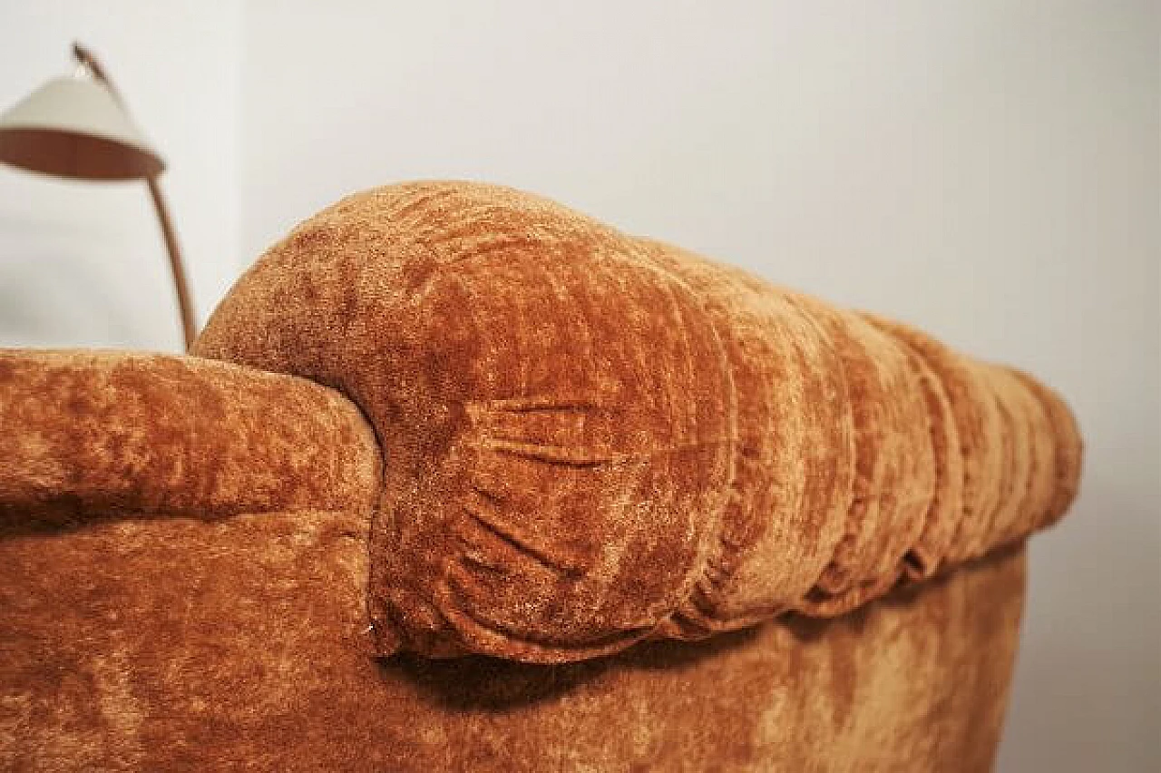 Pair of velvet armchairs and sofa, 1970s 9