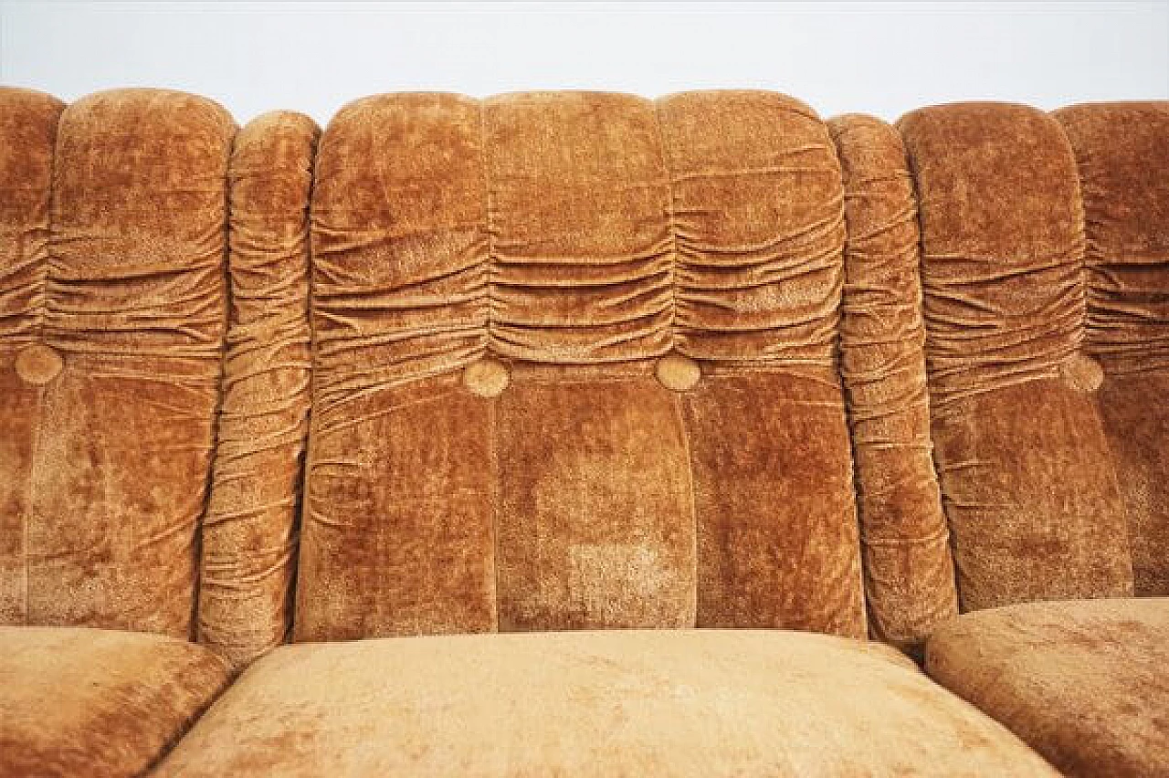 Pair of velvet armchairs and sofa, 1970s 11