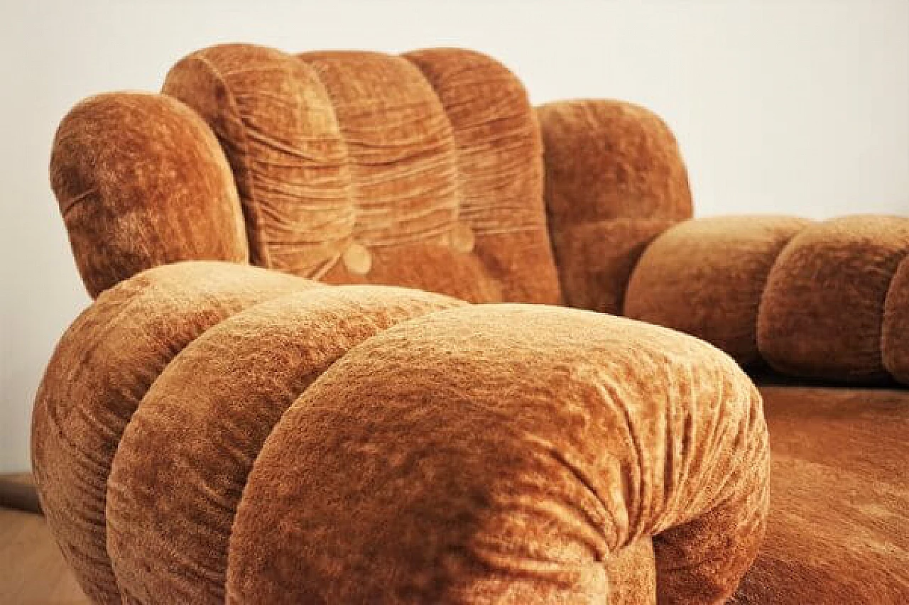 Pair of velvet armchairs and sofa, 1970s 17