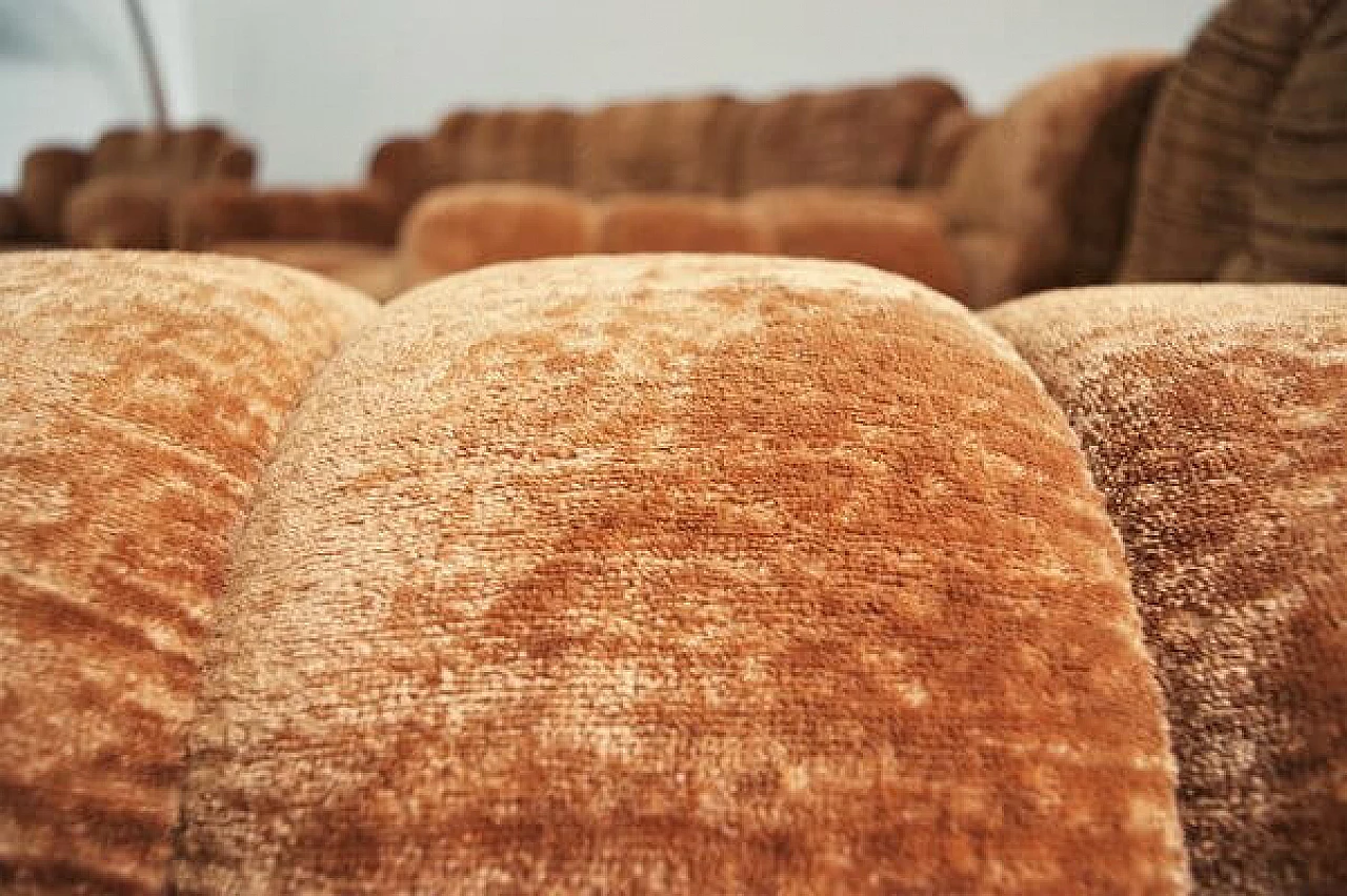 Pair of velvet armchairs and sofa, 1970s 20