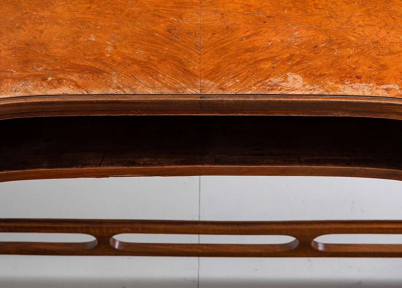 Art Deco curved desk in wood and briarwood, 1930s 6