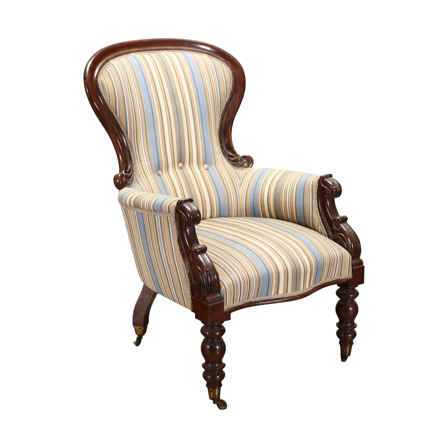 Poltrona Luigi Filippo con rotelle, '800 intOndo